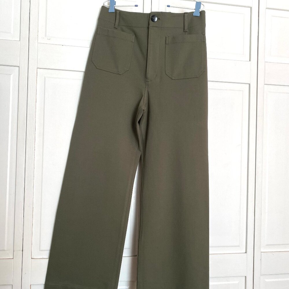 Anthropologie Colette Pant in Ponte, 30 TALL, Olive Green